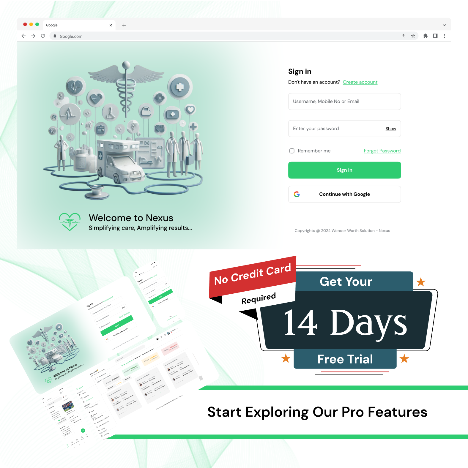 Get started with Nexus care CRM demo banner
